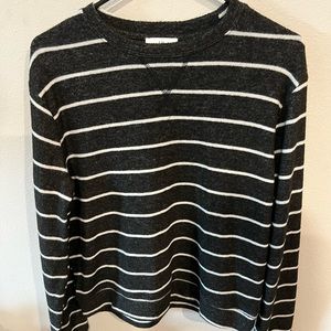 White and black striped sweater